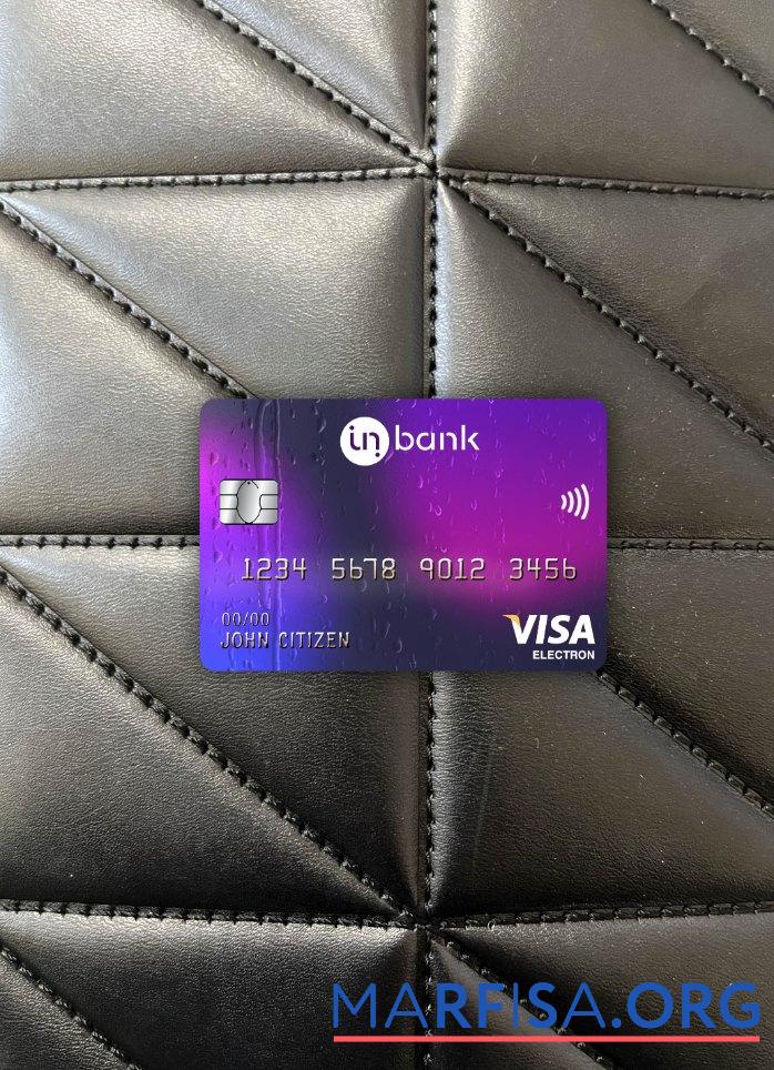 Realistic Estonia Idbank visa electron card photolook front sample